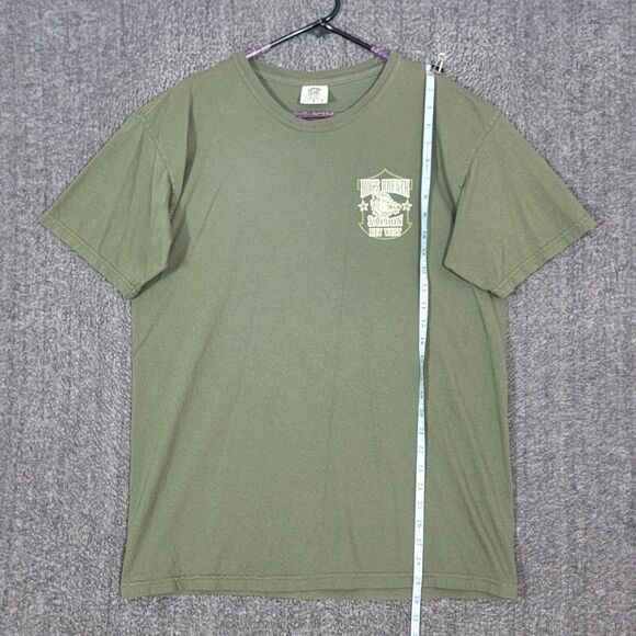 Hogs Breath Saloon Key West FL T-Shirt Mens L Green Support Our Troops Biker Tee - Picture 6 of 11